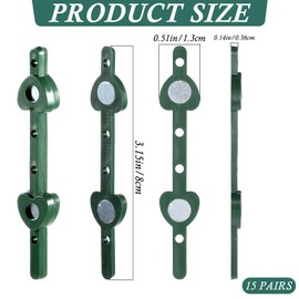 QFGasre 15 Pairs Green Floral Boutonniere Magnets, Floral Magnets Clips Corsage Pin Magnetic Brooches Corsage Fasteners Business Buttonhole for Handmade Wedding Bride Corsage Making Accessories