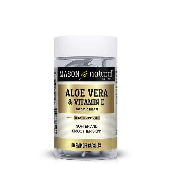 Mason Natural Aloe Vera & Vitamin E Hydration Skin Therapy Snipp-off Capsules, 60 Count
