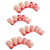 Square Press on Nails Medium Fake Nails Red False Nails