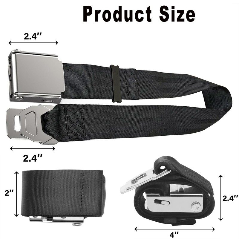 BEANPRECOY 2 in 1 Airplane Seat Belt Extender, Adjustable 7-32"