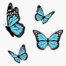 MAGNET blue butterflies package Magnet Vinyl Magnetic Sticker 20 mil - Size 5"