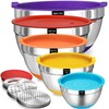 Umite Chef Mixing Bowls with Airtight Lids Set, 8PCS Stainless