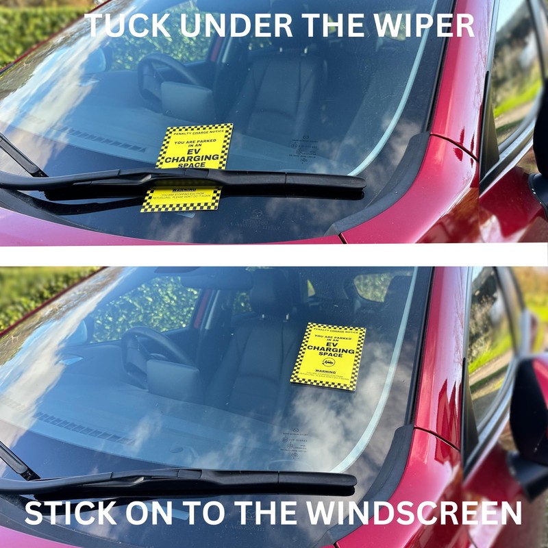 5 X EV Parking Stickers for Charger Blocking ICE Vehicles