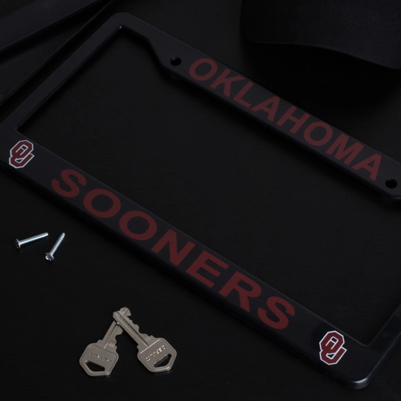 EliteAuto3K Oklahoma Sooners Black License Plate Frame Cover - EliteAuto3K