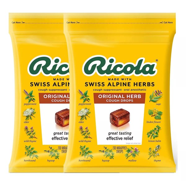 Ricola Original Herbal Cough Suppressant Throat Drops, 130ct