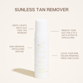 Nuda Sunless Tan Remover | Gentle & Non-Abrasive Mousse | Vegan Self Tanner Remover with Vitamins A, C, & E and Aloe Vera, White Tea, & Lemon | Fake Tan Remover for Women, (190mL)