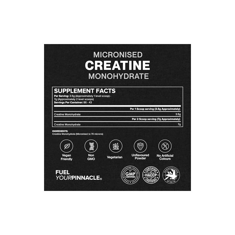 Creatine Monohydrate Powder 300g - Unflavoured, 86 Servings
