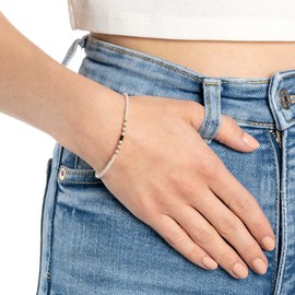 Leonardo Ciao Doro Bracelet Stainless Steel Filigree Pearl Bracelet Made of White Imitation and Gold Stainless Steel Beads Women's Jewellery 022119, Stainless Steel, No Gemstone