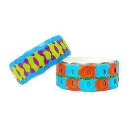 allydrew Bright Geometric Design Hollow Washi Masking Tape 4M Length Total (Set of 2), Circle & Bubbles
