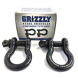D Ring Shackles, 3/4 Inch, Black, 2 Pack – Heavy Duty Forged Steel with 4.75 Ton Capacity – Ideal for Jeeps, ATV’s, Trucks to use with Recovery,Towing, Snatch Straps,Snatch Block,Tree Savers