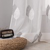 MIULEE Living Room Curtains, Transparent, Beautiful Grey and White Leaves