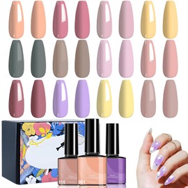 12PCS Esmalte de Uñas en Gel, Kits de Iñas de Gel, Esmaltes de Uñas Gel Semipermanente, Gel Polaco, Brillo Deslumbrante,Colores de Macarróan,Secado Rápido,Regalo de Manicura DIY para Mujeres