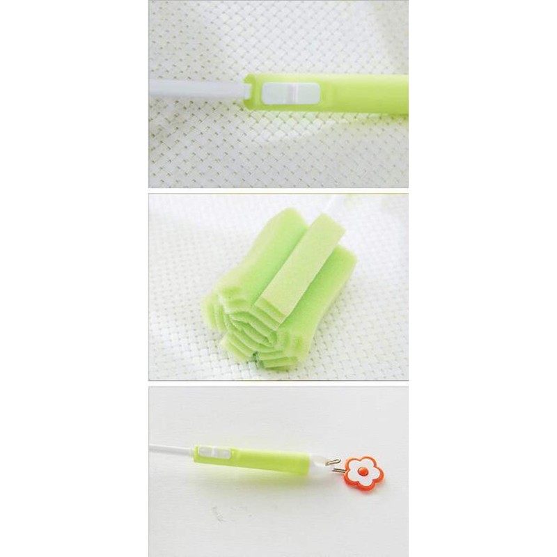 VASANA 3PCS Sponge Cleaning Brush - Adjustable Plastic Long Handle