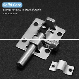 Waziaqoc 10Pcs 1.5Inch Barrel Bolt, Stainless Steel Barrel Slide Bolt Security Door Lock Surface Bolt with Mounting Screws