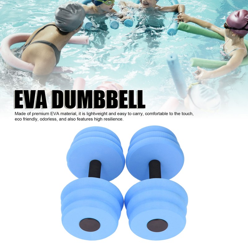 2pcs Floating Dumbbell EVA Thread Design Aquatic Exercise Dumbbell for