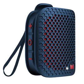 Monster Blaster Micro Wearable Bluetooth Speaker, Clip-On Wireless Small Portable Speaker with Built-in Mic (Non-Magnetic), IPX7 Waterproof, TWS, Hands-Free Music/Calls for Work/Cycling/Running, Blue