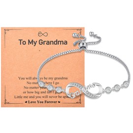 VYYU Grandma Gifts, Infinity Love Bracelet Gifts for Grandma, Grandma Birthday Gifts Christmas Thanksgiving Day Valentins's Day Jewelry Gifts, Grandma Bracelet