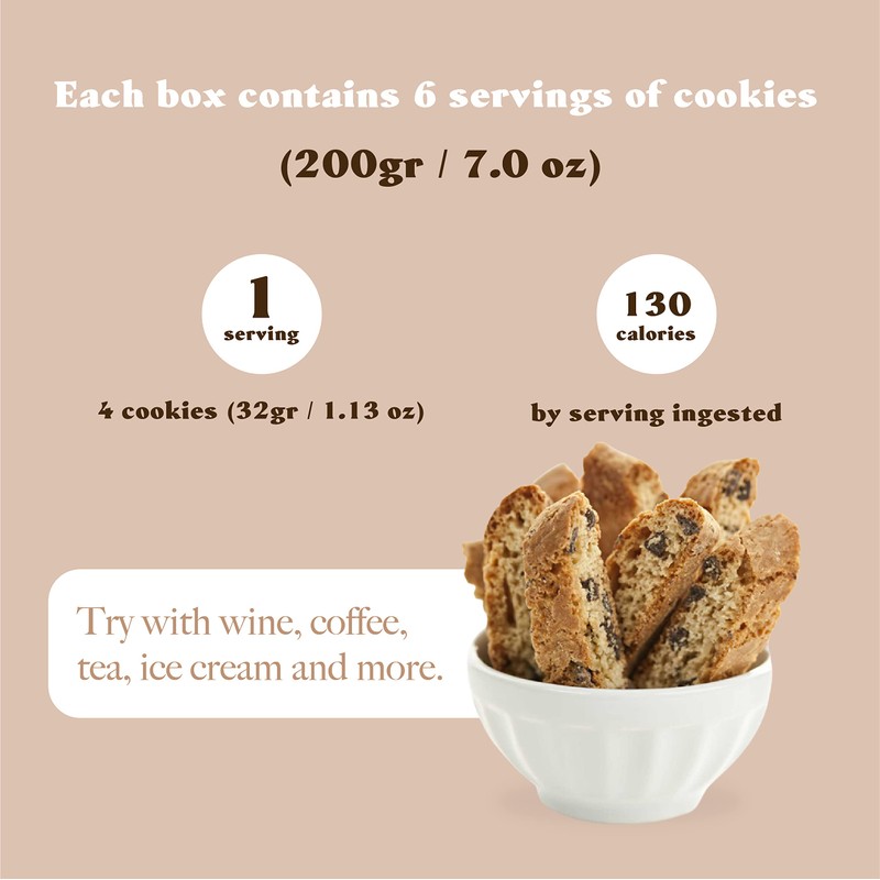 L'Oro Del Sud Chocolate Biscotti, Cantuccini d'Abruzzo, Italian Cookies Madewith