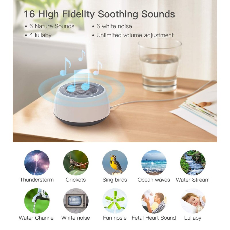 Epzia White Noise Machine for Sleeping Baby Adults Kids, Sound