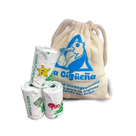 La Cigueña - 180 bolsas biodegradables portátiles para el cuidado e higiene del bebé