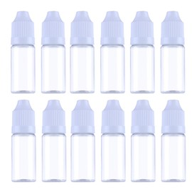 sanyangboli 50PCS 10ml/0.34oz Clear Plastic Squeezable Dropping Bottles Empty Bottles Transparent Sample Packing Storage Container with White Screw Cap for Liquid Dispensing