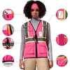Hi-Vis Pink Reflective Vest for Women with Pockets - Stay