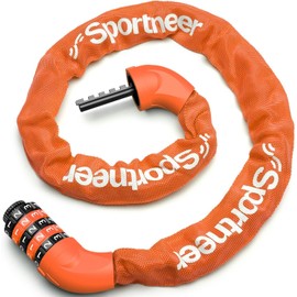 Sportneer Bike Lock - High Security Bicycle Chain Lock 5-Digit Resettable Combination Anti-Theft Bicycle Lock Bike Accessories for Bicycle, Motorcycle, Scooter, Door