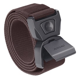 JUKMO Quick Release Tactical Belt Military Hiking 3.8 cm Work Belt with Heavy Safety Belt Buckle, coffee
