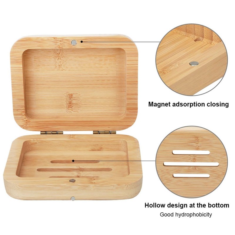 Home Storage Box Accessories Storage, Handmade Bamboo Wooden Soap Holder,
