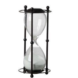 1 Hr. Hourglass Sand Timer in Stand White 6x13
