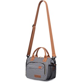 TuErCao Small Lunch Bag Lightweight Insulated Lunch Box for Women Work Portable Soft Cooler for Picnic Travel Road Trips, Loncheras para Mujer, Stripes