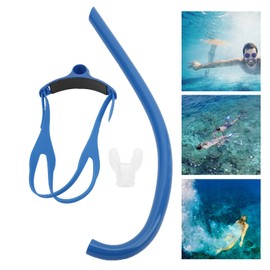 Swim Snorkel for Lap Swimming, Front Mounted Swimming Snorkel with Silicone Mouthpiece - Swim Training Breath Snorkeling Gear for Adult Swimmers (Blue)