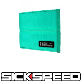 Unbranded SICKSPEED WALLET SEAT BELT SEATBELT PAD RACING HARNESS BIFOLD BILLFOLD TEAL  P2