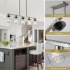 YIHANTLZ Industrial Linear Pendant Light, 5-Light Black Kitchen Island Chandelier