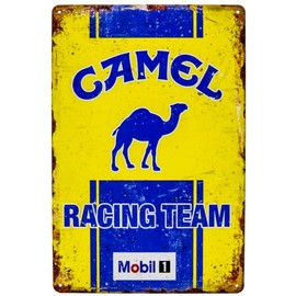 30 x 20 cm – Retro Tin Sign – Rally, Car, Motorsport Sign Suitable for Camel Racing Team Fans and Collectors