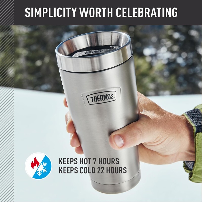 THERMOS ICON SERIES, vaso de acero inoxidable, acero inoxidable mate,