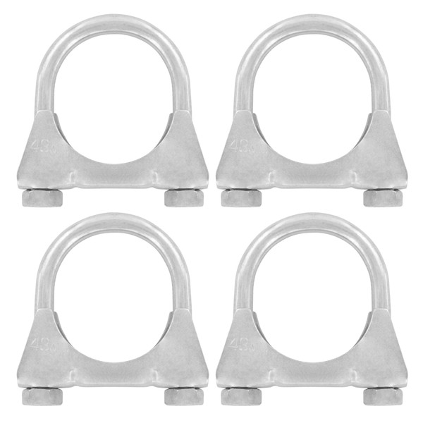 Set of 4 U Bracket Pipe Clamps M8 x 43