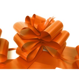 INERRA Wedding Car Decoration Kit - 3 x Large Pre-Assembled 7” Bows with 14-Loops and 7 Metres of Ribbon – With Colour Match (Orange)
