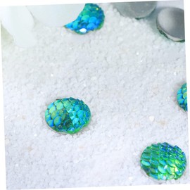 STOBOK 50pcs Green Ab Color Round Rhinestone Clay Beads for Jewelry Making Smooth Resin Accessories for Nail and Decoration