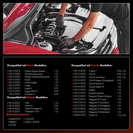 Frankberg 4x Spark Plugs Spark Plugs Compatible with Clio IV BH 0.9L 1.2L 2012-2023 Micra V K14 0.9L 2016-2023 Duster HM 1.2L 2017-2023 S.a.n.d.e.r.o II 0.9L 2012-2023 Replace# ILKAR7F7G