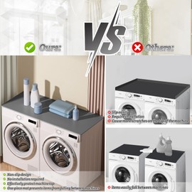 Washer and Dryer Covers for the Top - 51.2" x 25.6" Large Washer Dryer Countertop - Non-slip Waterproof Silicone Mat for Washing Machine - Washer Dryer Top Protector for Laundry Kitchen Home