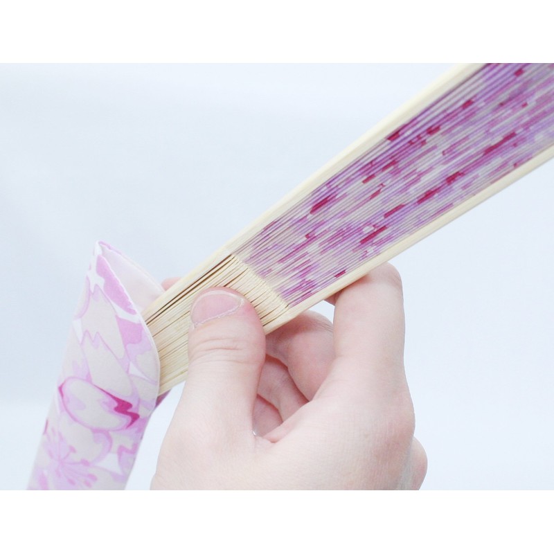 Kyosuu K-116 Kyoto Fan, Silk, Yumeji, Polka Dots, Black, Bag