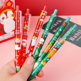 Pack of 15 Christmas Ballpoint Pens, Christmas Pens, Christmas Small Items, Party Bags, Gifts, Pens, 0.5 mm Christmas Ballpoint Pens, School Christmas Gifts Set for Students, Children, Colleagues