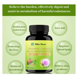 HUIMAMDO HUIMAMDO Liver Health Tablets Milk Thistle (Daily Liver Detox) Liver Cleanse Formula with Silymarin Microcapsule Powder,Pueraria Powder, Ginseng Powder