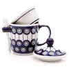 Original Bunzlauer Keramik Tea Cup with Tea Strainer, Lid and