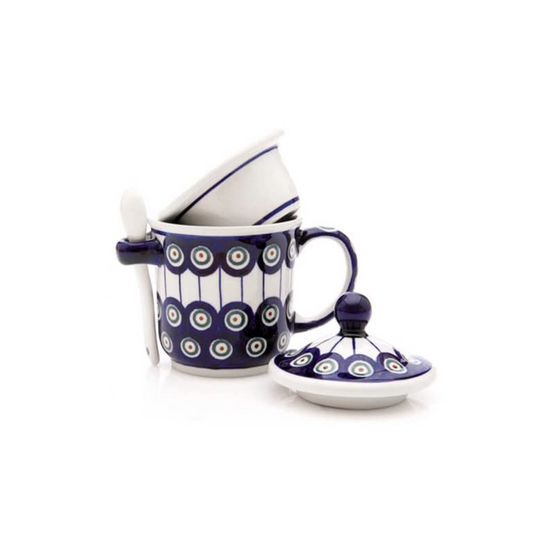 Original Bunzlauer Keramik Tea Cup with Tea Strainer, Lid and