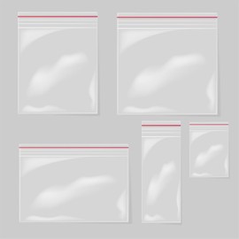 Pack of 100, 4x6cm Clear Grip Seal Bags - Ziplock Bags for Food Storage, Craft Organization - Durable, Hygienic, Sealable Plastic Bags with Secure Red Slide Zipper - Freezer Safe, Tear-Resistant