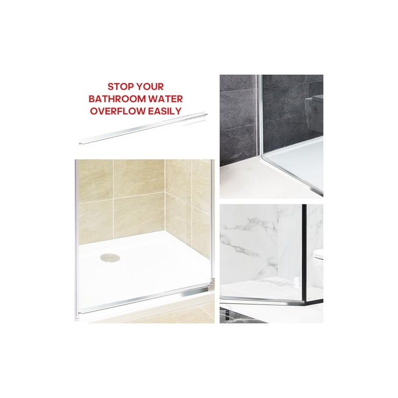 30" Chrome Framed Shower Door Replacement Bottom Deflector, Applied Mounting