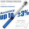 BULLTOOLS 3/8-Inch Drive Click Torque Wrench, Dual-Direction 72-Tooth Torque Wrench