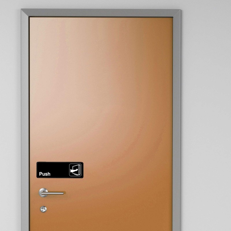 Alpine Industries Push Sign - Self Adhesive & Highly Visible